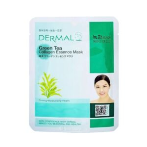 Mặt nạ Dermal Green Tea Collagen Essence Mask hỗ trợ nuôi dưỡng, kháng khuẩn cho da (23g)