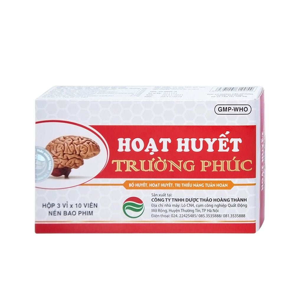 Thuốc Hoạt Huyết Trường Phúc bổ huyết, hoạt huyết, trị thiểu năng tuần hoàn (30 viên)